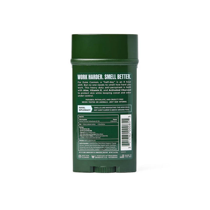 Duke Cannon Antiperspirant & Deodorant - Naval Diplomacy - Maximum-Strength Antiperspirant for Men - Scented - 3 oz