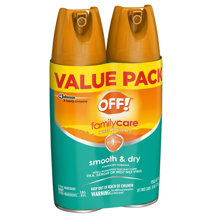 OFF! FamilyCare Mosquito Repellent Smooth & Dry - 8oz/2ct