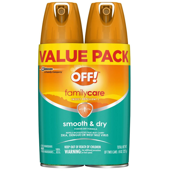 OFF! FamilyCare Mosquito Repellent Smooth & Dry - 8oz/2ct