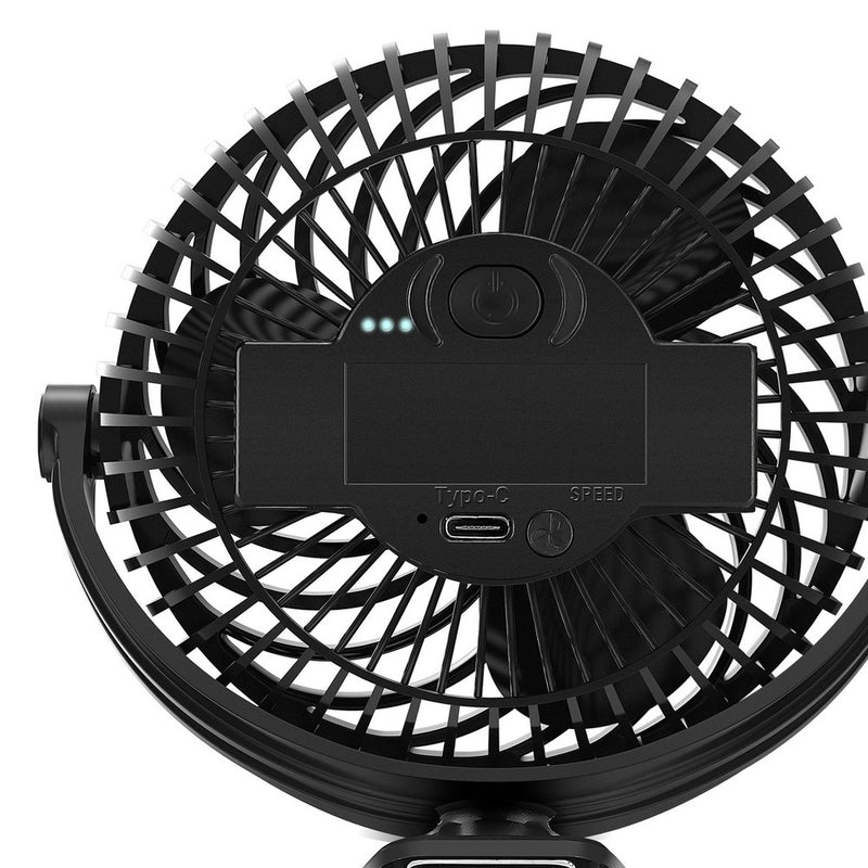 Holmes 4" On-The-Go Portable Clip Rechargeable Battery 360° Rotation Fan Black