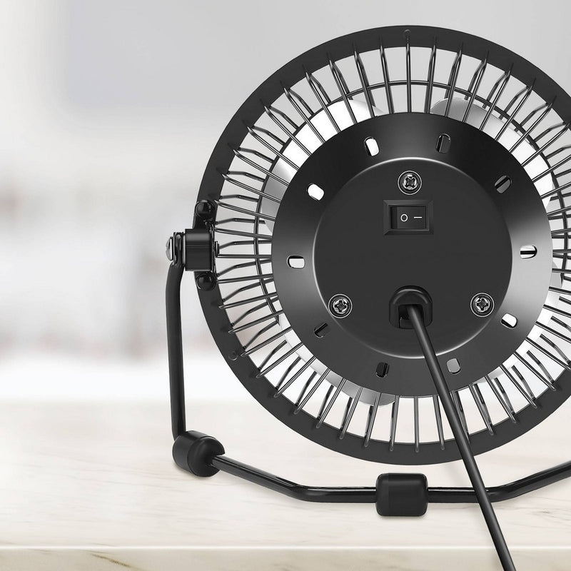 Holmes 4" USB Powered Adjustable Head Personal Desk Fan Black