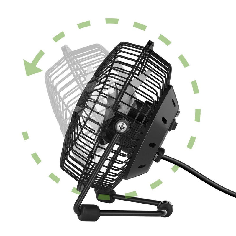 Holmes 4" USB Powered Adjustable Head Personal Desk Fan Black