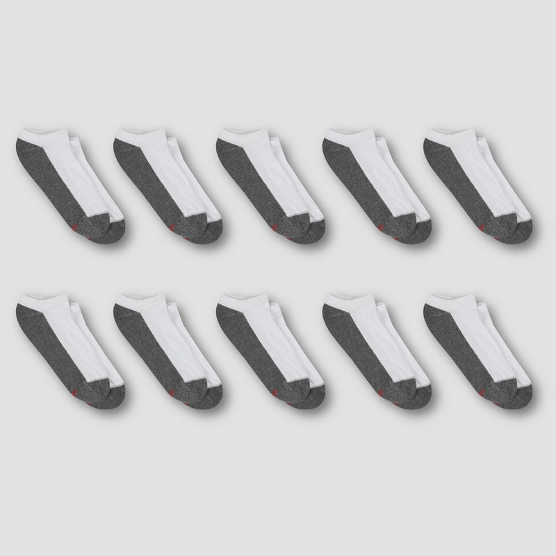 Men's Hanes Premium 10Pk White No Show Socks