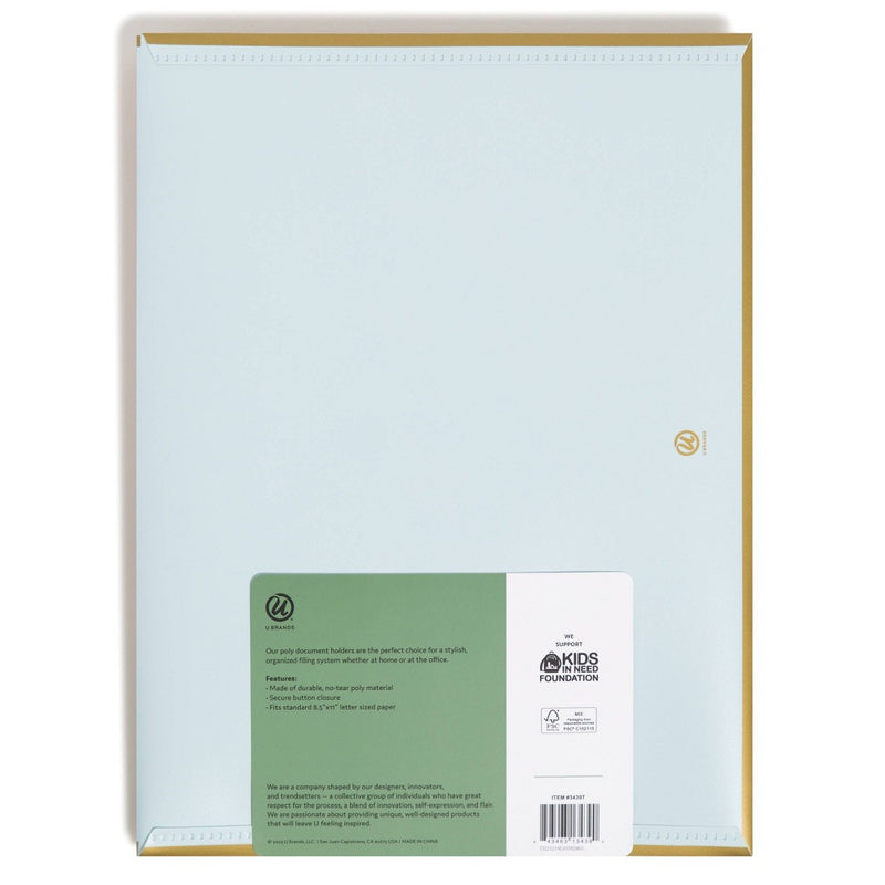 U Brands 3ct Poly Document Holders with Snap Cover Pastels