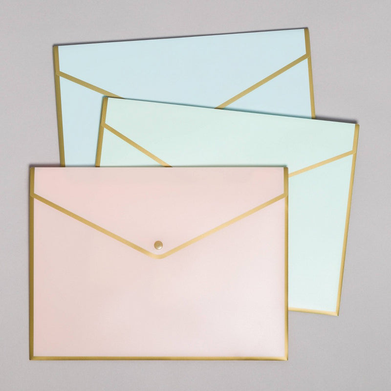 U Brands 3ct Poly Document Holders with Snap Cover Pastels