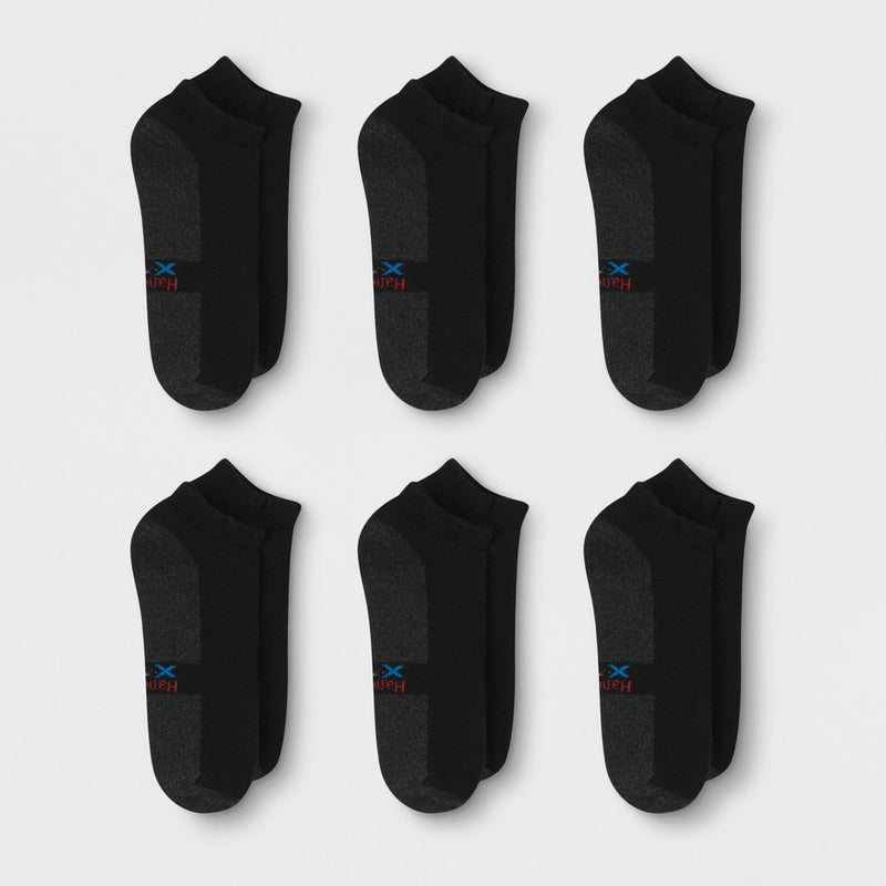 Hanes Premium Men's X-Temp Ultra Cushion Low Cut Socks 6pk - Black