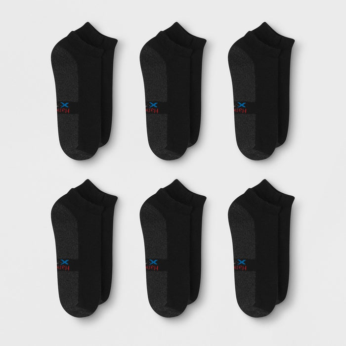 Hanes Premium Men's X-Temp Ultra Cushion Low Cut Socks 6pk - Black