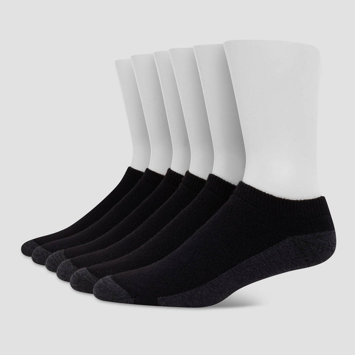 Hanes Premium Men's X-Temp Ultra Cushion Low Cut Socks 6pk - Black