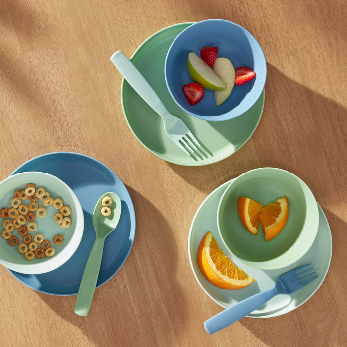 24pc Plastic Dinnerware Serving Set Cool Colors - Pillowfort™