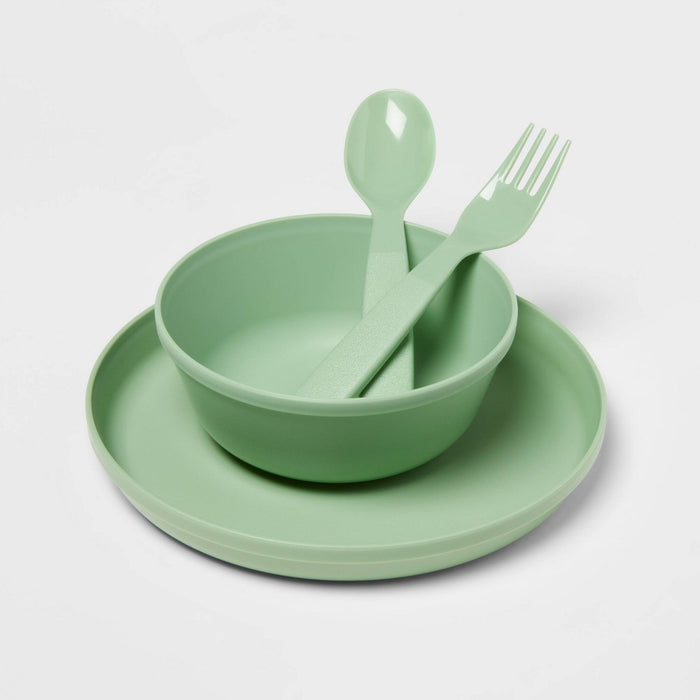 24pc Plastic Dinnerware Serving Set Cool Colors - Pillowfort™