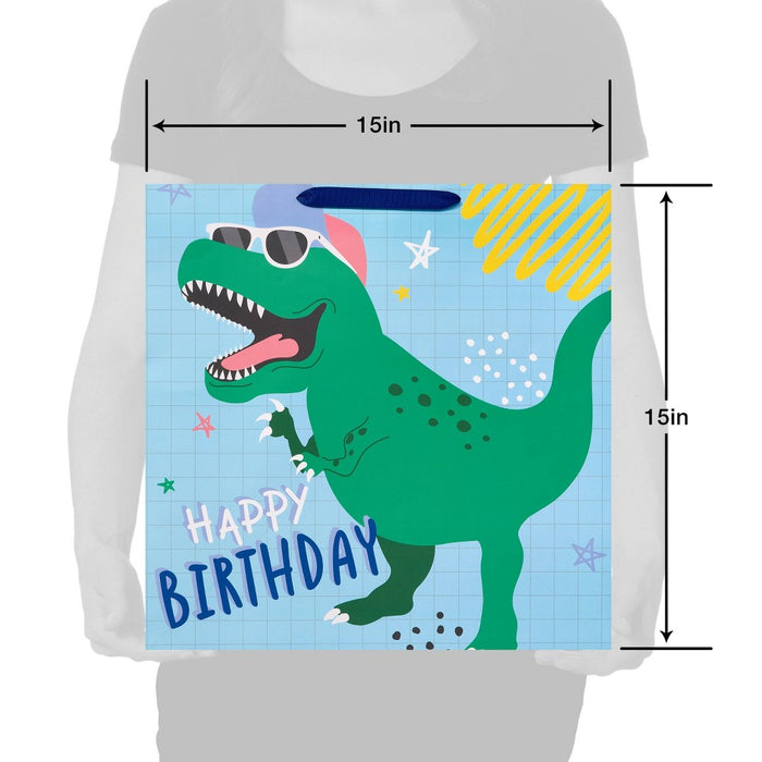 Retro Dino Kids' Square Gift Bag - Spritz™