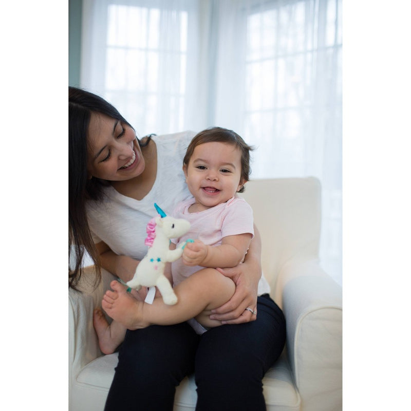 Dr. Brown's Lovey Pacifier and Teether Holder with HappyPaci Silicone Pacifier- Unicorn - 0-6 Months