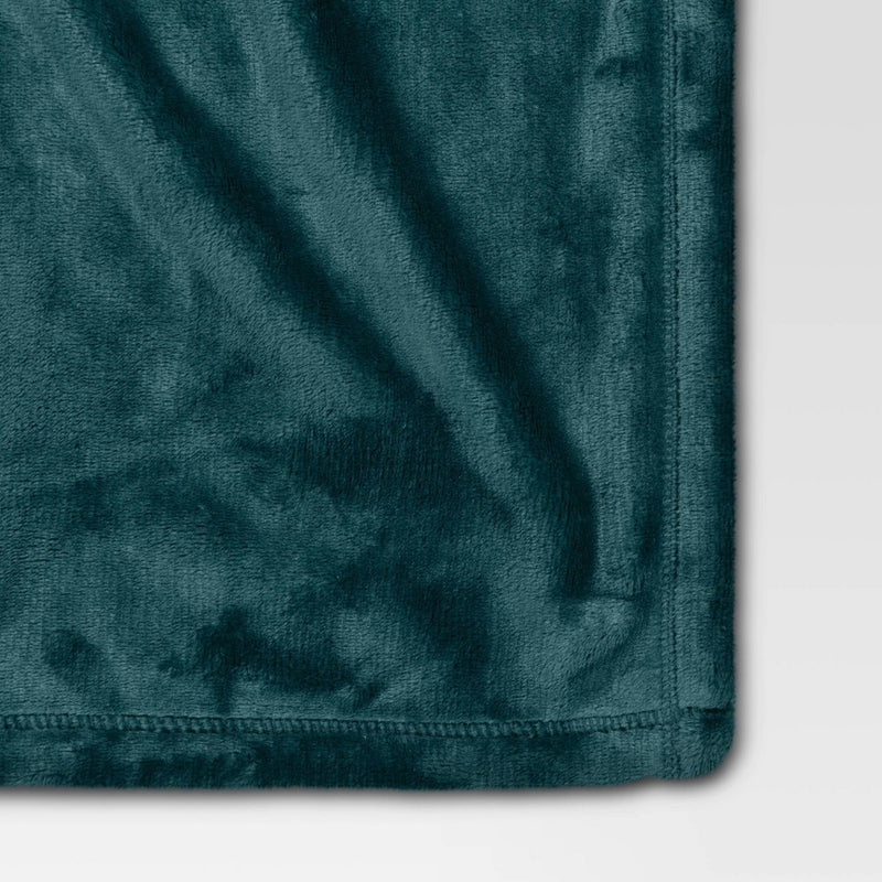 Solid Plush Throw Blanket Teal