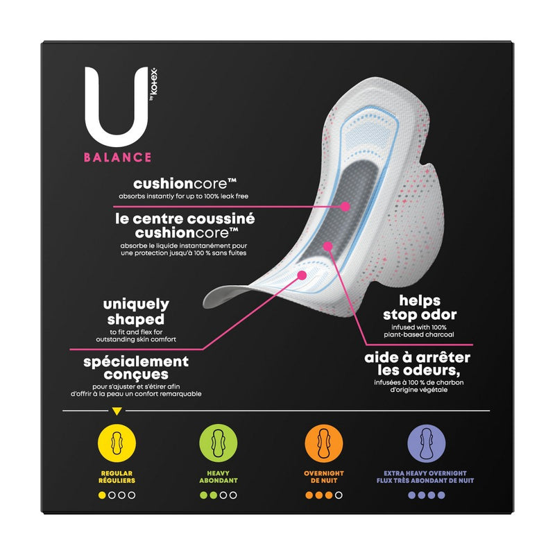 U by Kotex Balance Ultra Thin Regular Pads with Wings - Unscented - 50ct