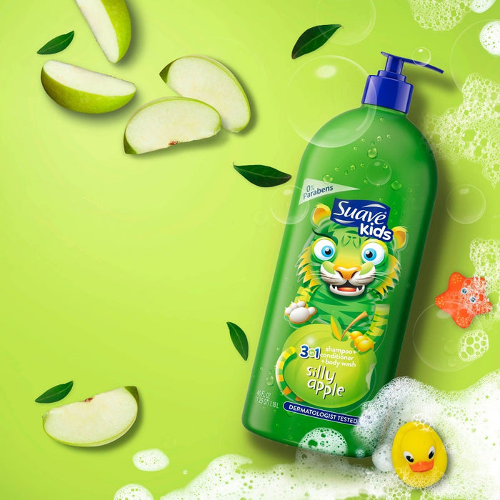 Suave Kids Apple 3-in-1 Shampoo + Conditioner + Bodywash - 40 fl oz