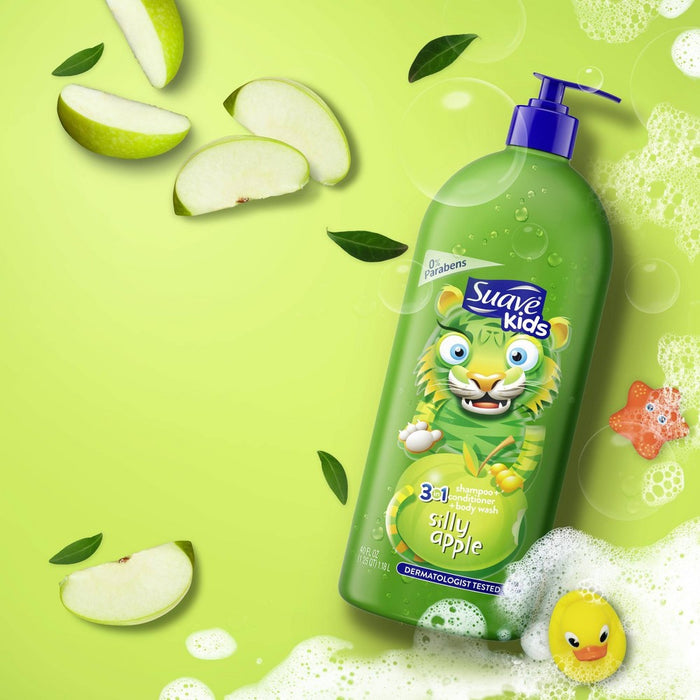 Suave Kids Apple 3-in-1 Shampoo + Conditioner + Bodywash - 40 fl oz