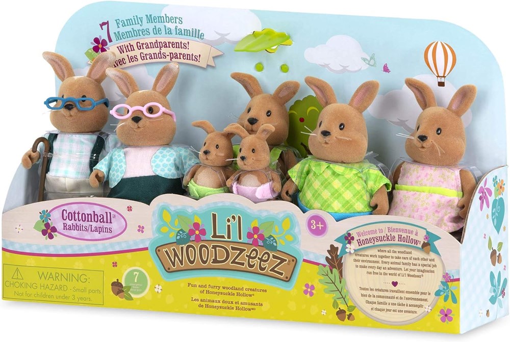 lil Woodzeez The Cottonball Family Miniature Figurine Set