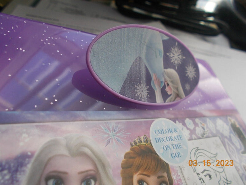 New Disney Frozen Activity Clip Case with Clip, Activity Pad, Stickers, Crayons