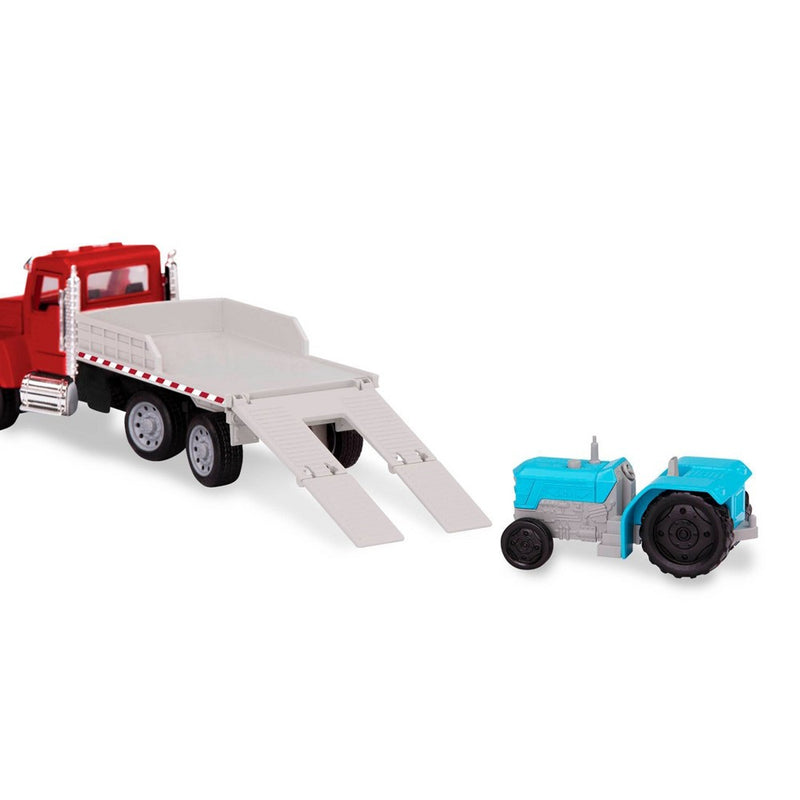 DRIVEN – Toy Flatbed Truck with Tractor – Micro Series