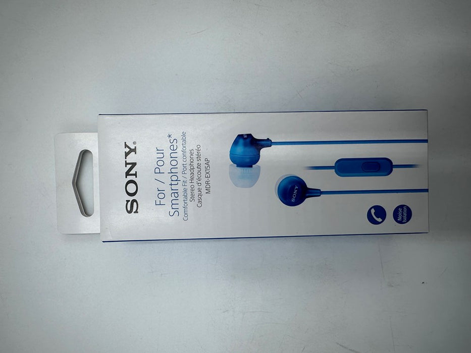 Sony MDREX15AP In-Ear Wired Earbuds with Mic - Blue