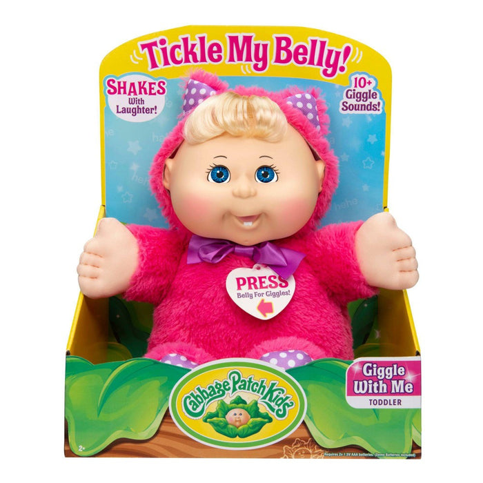 Cabbage Patch Kids Giggle With Me Pink Kitty with Blue Eyes Baby Doll