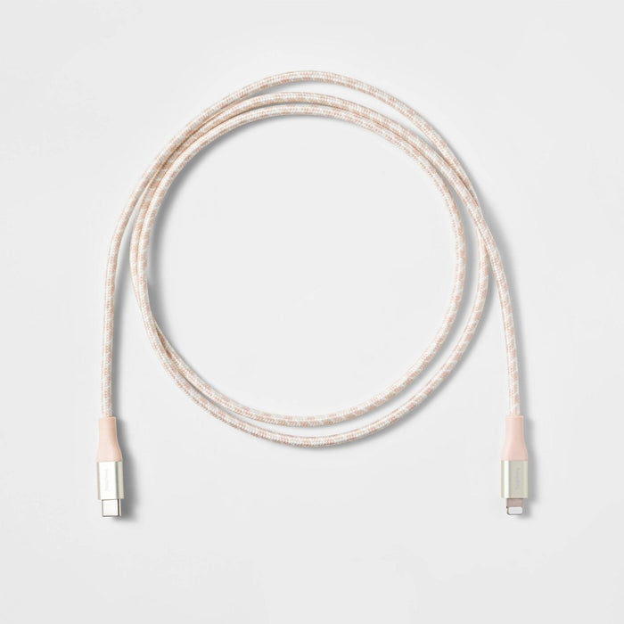 4' Lightning to USB-C Braided Cable - heyday™ Pastel Pink/Green