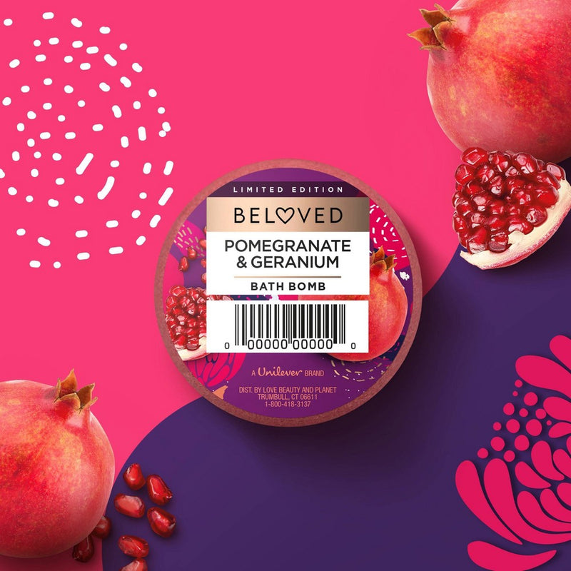 Beloved Bath Bomb - Pomegranate & Geranium - 5oz