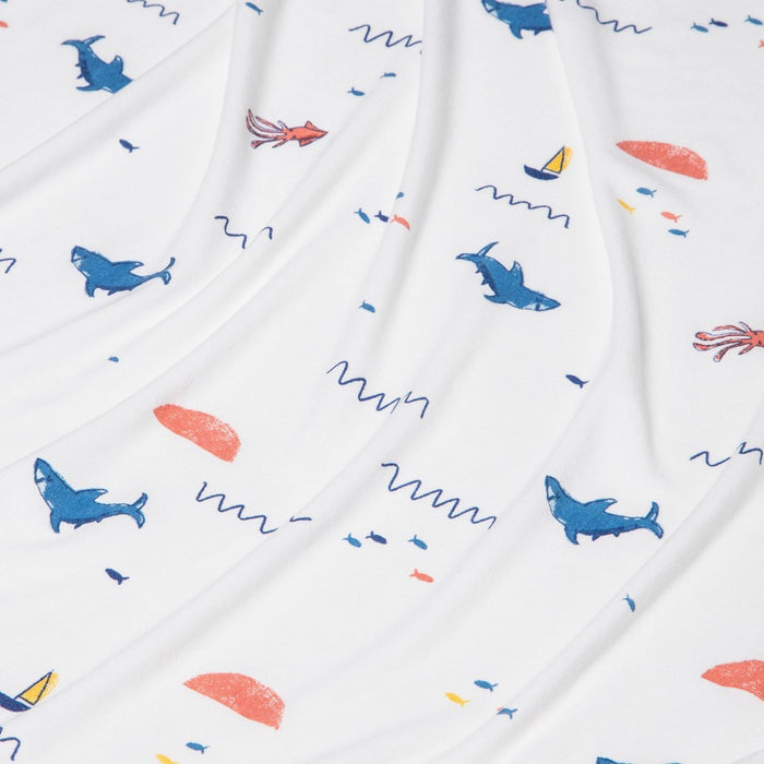 Polyester Rayon Jersey Fitted Crib Sheet - Cloud Island™ Nautical