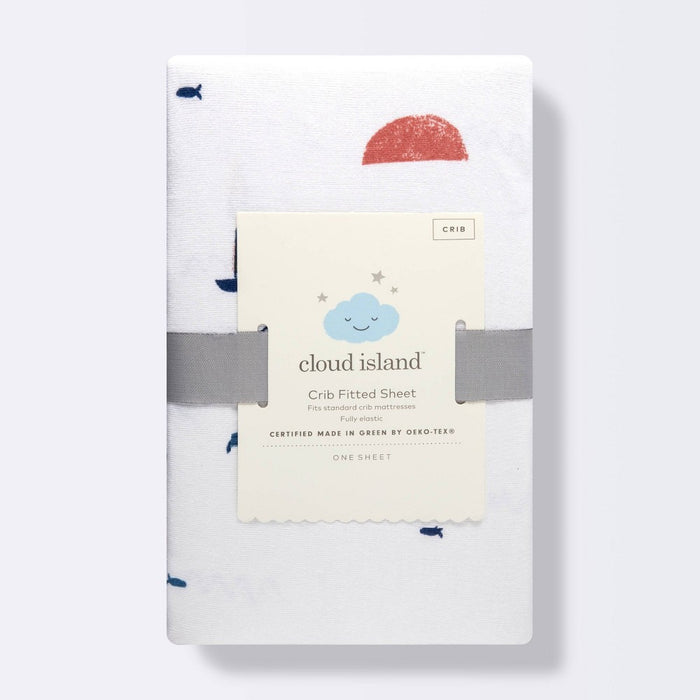 Polyester Rayon Jersey Fitted Crib Sheet - Cloud Island™ Nautical