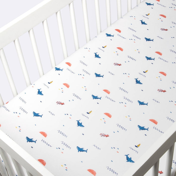 Polyester Rayon Jersey Fitted Crib Sheet - Cloud Island™ Nautical