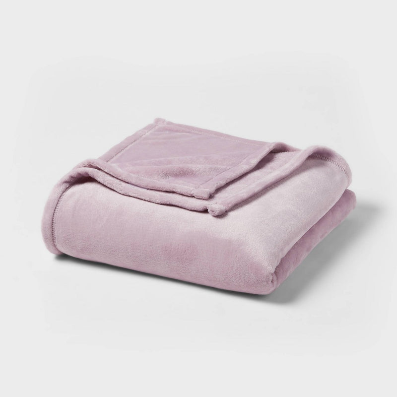 Twin/Twin XL Recycled Polyester Throw Blanket Lavender - Room Essentials™