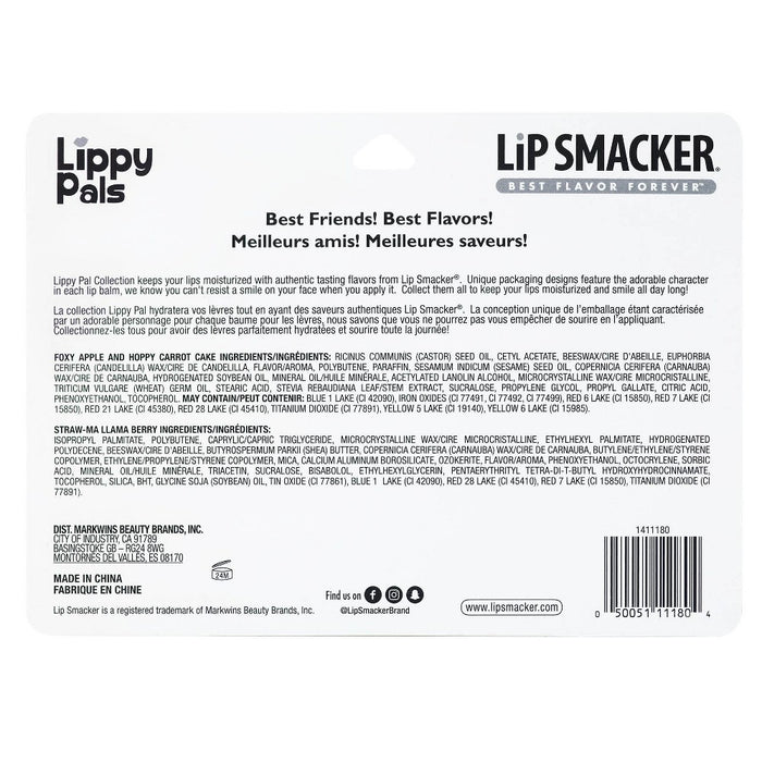 Lip Smacker Lippy Pal Lip Balm - Fox/Bunny/Llama - 0.54oz/3pk