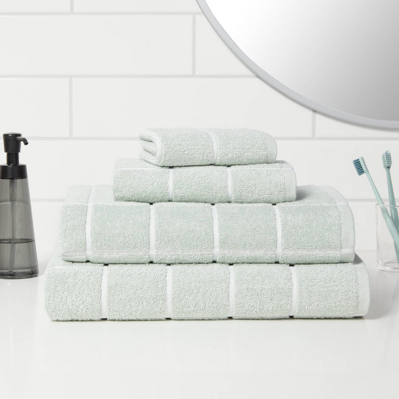 Everyday Grid Hand Towel Mint - Room Essentials™