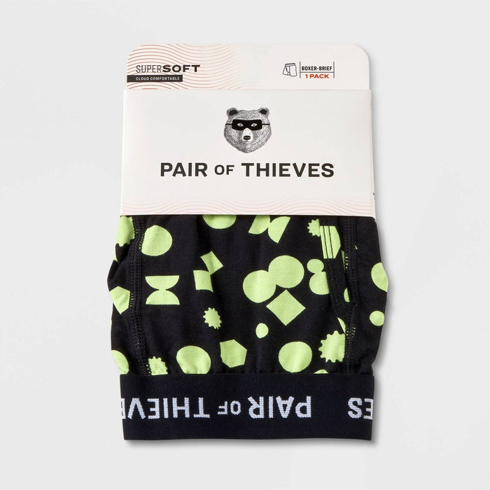 Pair of Thieves Men's Polka Dot Super Soft Boxer Briefs - Black S