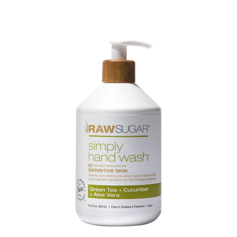 Raw Sugar Simply Hand Wash Sensitive Skin Green Tea + Cucumber + Aloe - 16.9 fl oz