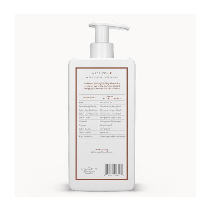 Native Coconut & Vanilla Moisturizing Vegan Shampoo - 16.5 fl oz