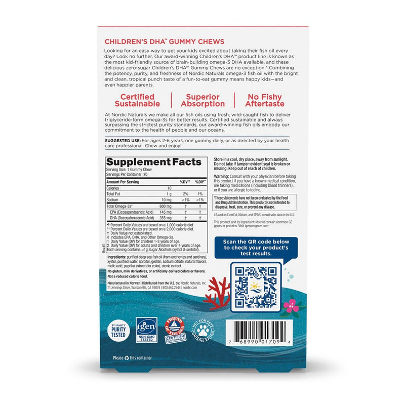 Nordic Naturals Children's DHA Gummies Dietary Supplement - 30ct