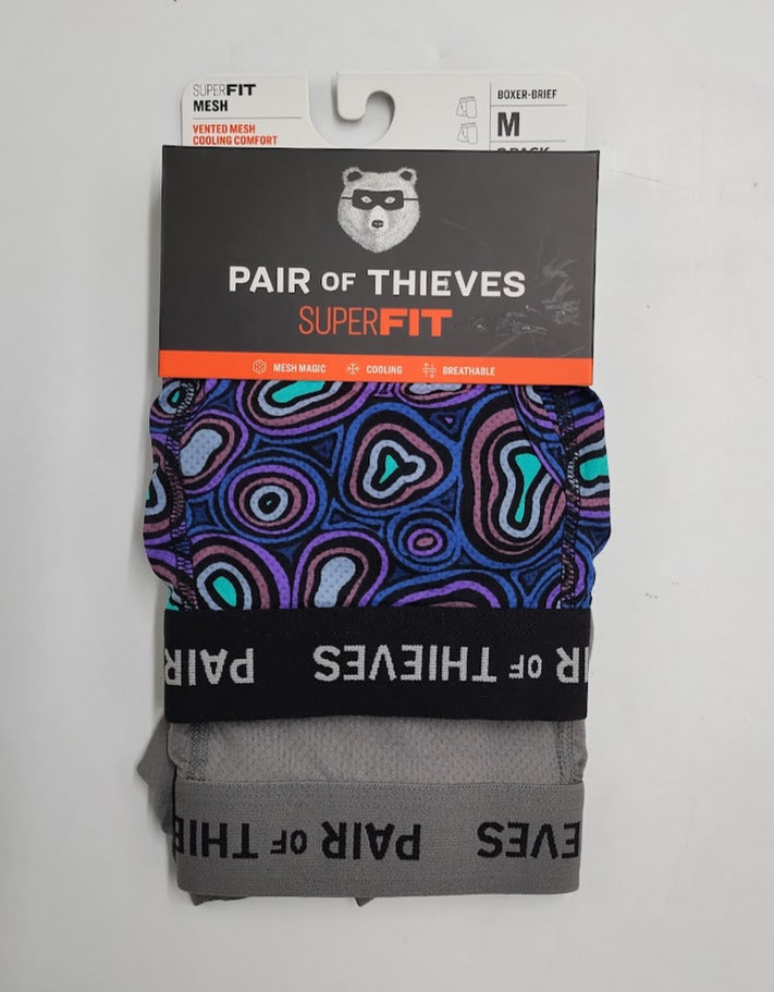 Pair of Thieves Super Fit Boxer Briefs 2pk Purple/Green Amoeba M