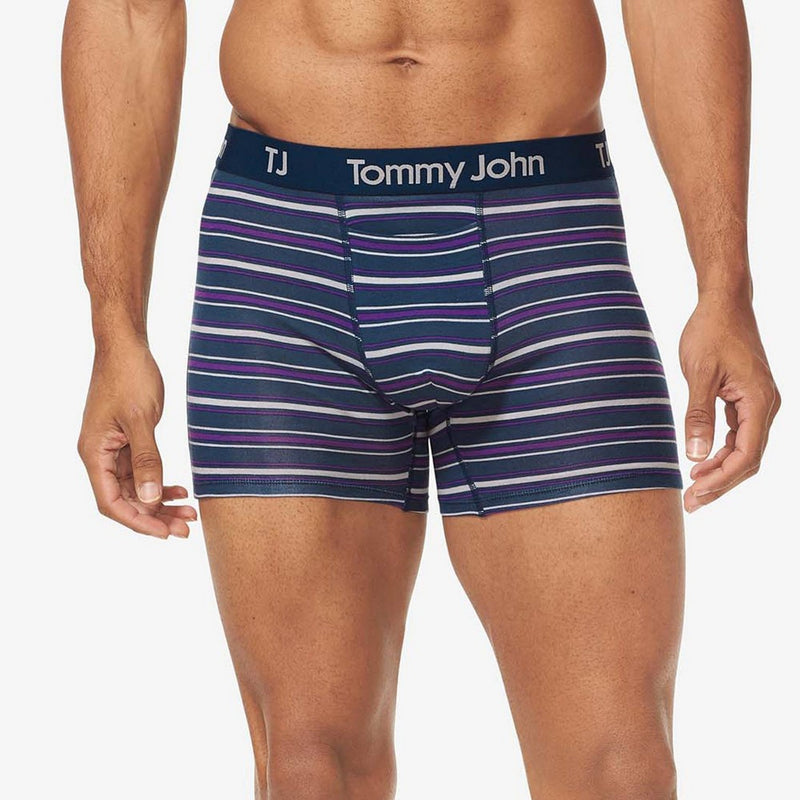 TJ | Tommy John™ Men's Striped 4'' Boxer Briefs 2pk - Blue/Purple S