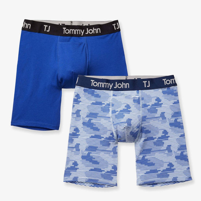 TJ | Tommy John™ Men's Camo Print 6'' Boxer Briefs 2pk - Linear Camo/Mazarine Blue S