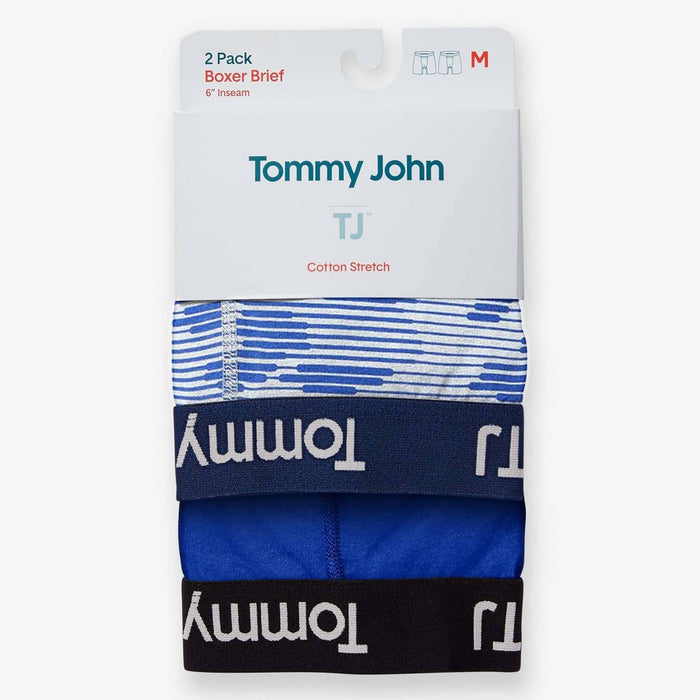 TJ | Tommy John™ Men's Camo Print 6'' Boxer Briefs 2pk - Linear Camo/Mazarine Blue S