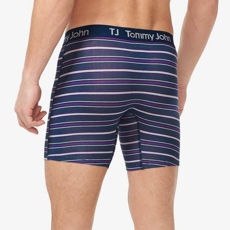 TJ | Tommy John™ Men's Striped 6'' Hammock Boxer Briefs - Deep Purple Stripe S