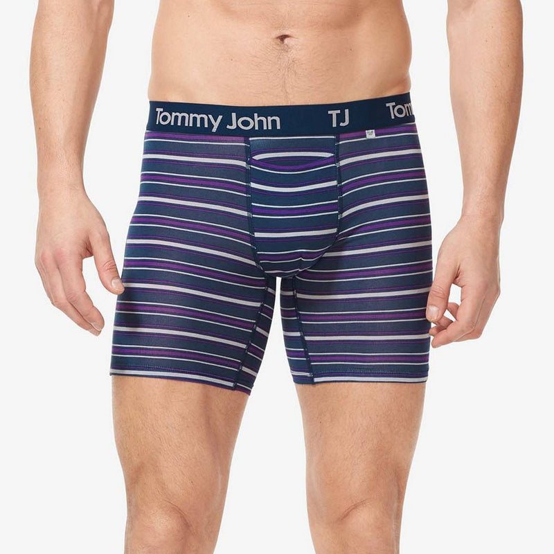 TJ | Tommy John™ Men's Striped 6'' Hammock Boxer Briefs - Deep Purple Stripe S