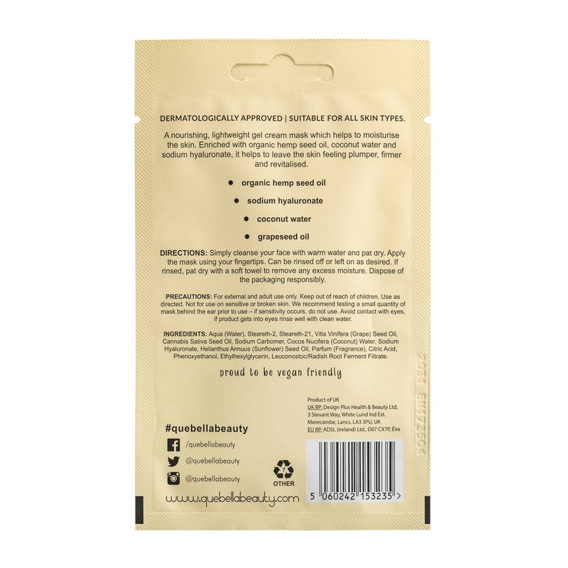 Que Bella Hydrating Coconut & Hemp Cream Mask - 0.5oz