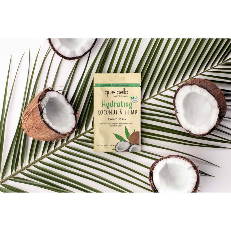 Que Bella Hydrating Coconut & Hemp Cream Mask - 0.5oz