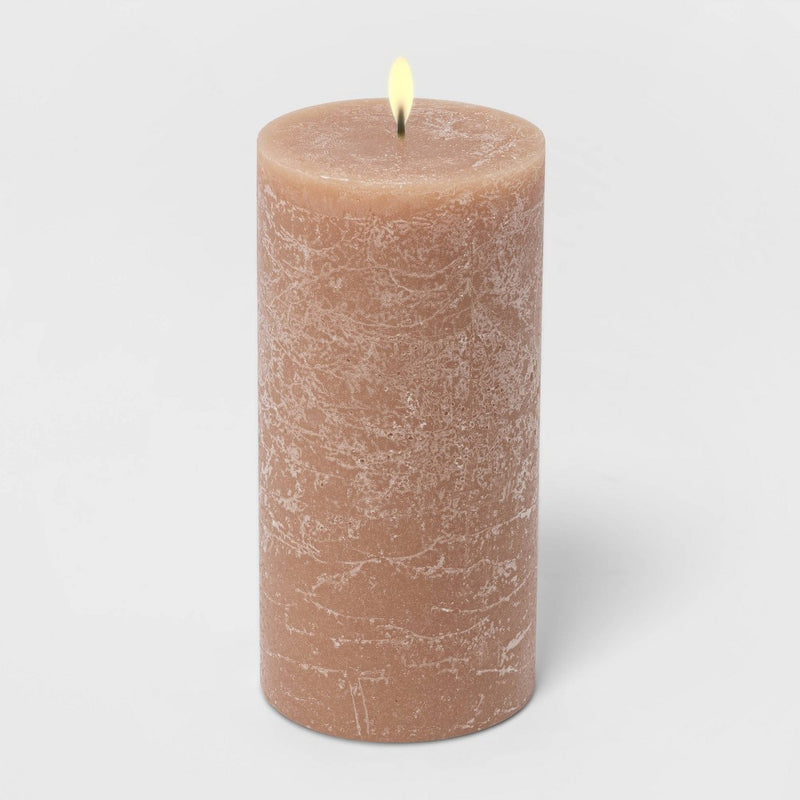 6" x 3" Pillar Ashwood and Palo Santo Candle Tan - Threshold™