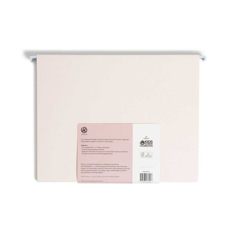 U Brands 6ct 6 Pockets Hanging File Folders - Debossed Pastels