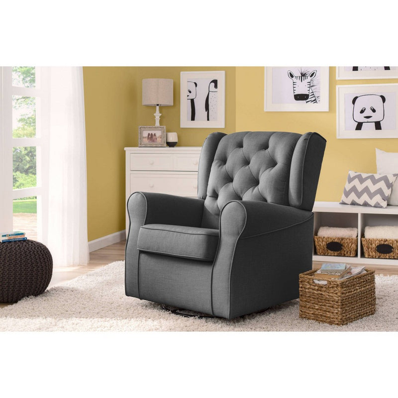Delta Children Emma Nursery Glider Swivel Rocker Chair – Charcoal (LOCAL PICKUP ONLY)