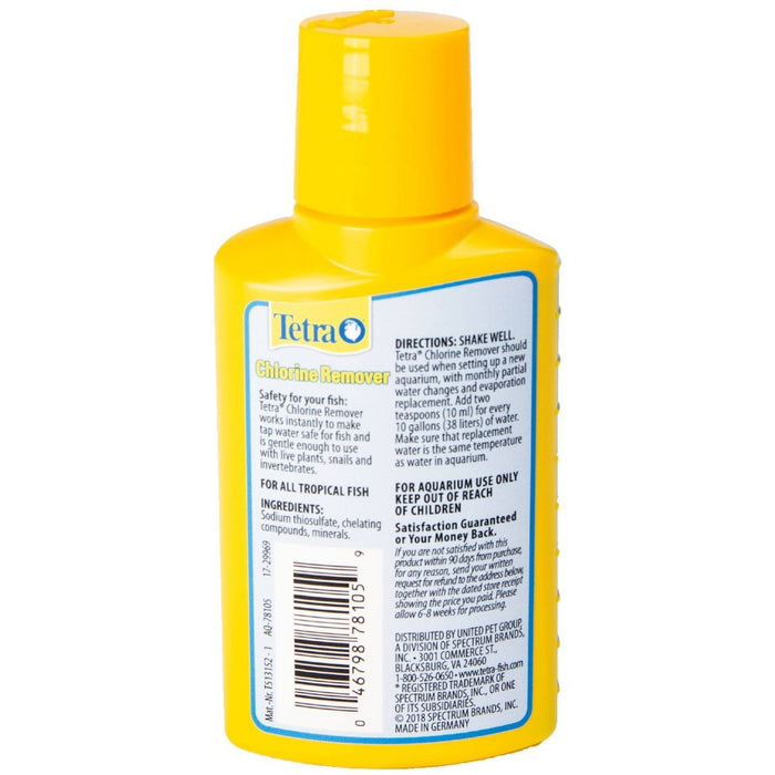 Tetra Chlorine Remover - Declorinates & Conditions - 3.38oz