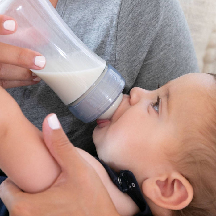 Chicco 2pk Duo Hybrid Baby Bottle with Invinci-Glass Inside/Plastic Outside with Slow Flow Anti-Colic Nipple - Clear/Gray - 5oz